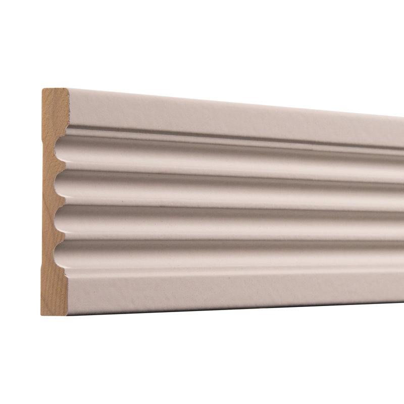 Ornamental Mouldings Hardwood Primed Wood Fluted Moulding 3" H x 84" W
